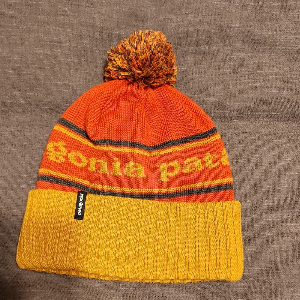 Patagonia Vibrant Knit Beanie with Pom-Pom
